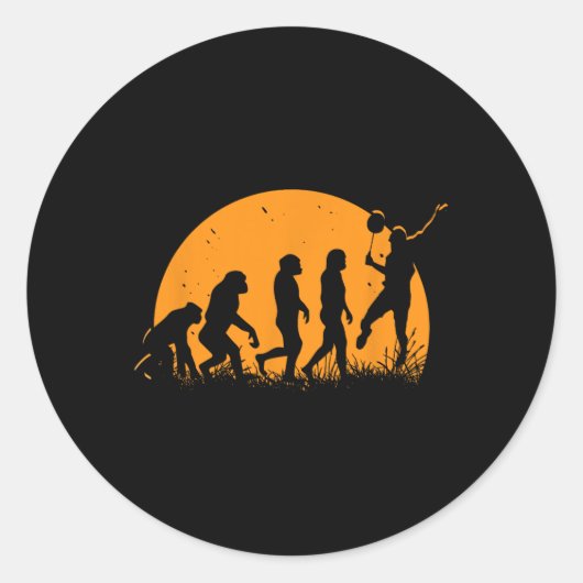 Evolution Badminton Player Racket Shuttle Ronde Sticker (Voorkant)