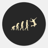 Evolution Badminton Player Shuttle Racket 1 Ronde Sticker (Voorkant)