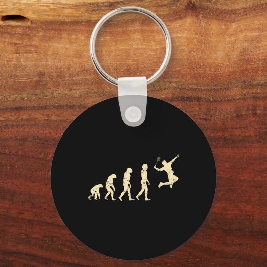 Evolution Badminton Player Shuttle Racket Sleutelhanger (Voorkant)