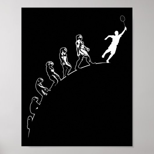 Evolution Badminton Shuttle Art Sports Poster (Voorkant)