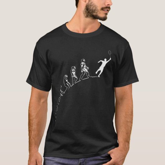 Evolution Badminton Shuttle Art Sports T-shirt (Voorkant)