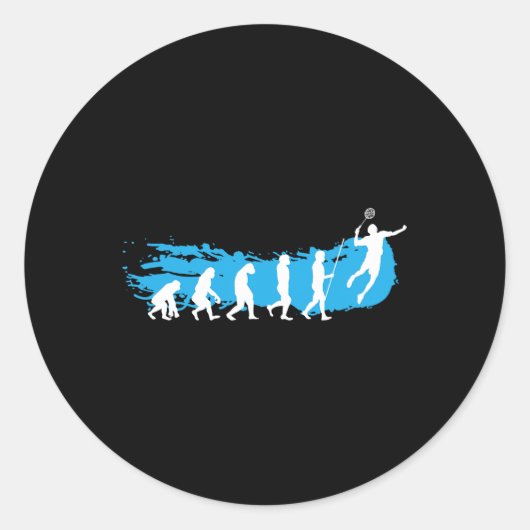 Evolution Badminton Shuttle Badminton Player Gift Ronde Sticker (Voorkant)