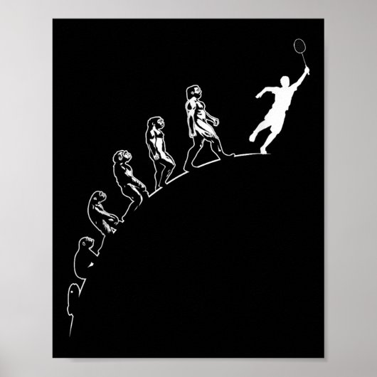 Evolution Badminton Shuttle Kunst Sporten Poster (Voorkant)