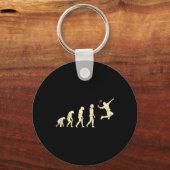 Evolution Badminton Speler Shuttle Racket Sleutelhanger (Voorkant)