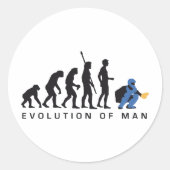 evolution baseball catcher ronde sticker (Voorkant)