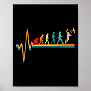 Evolution Basketbal Speler Ball Game Hartslag Poster