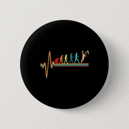 Evolution Basketbal Speler Ball Game Hartslag Ronde Button 5,7 Cm (Voorkant)