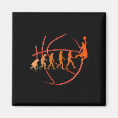 Evolution Basketbal Speler Ball Game Hoops Magneet (Voorkant)