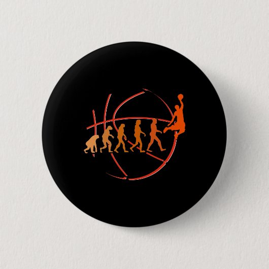 Evolution Basketbal Speler Ball Game Hoops Ronde Button 5,7 Cm (Voorkant)