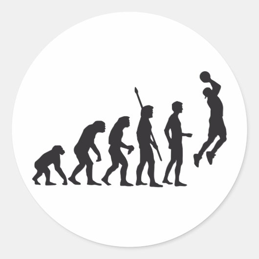 evolution basketball ronde sticker (Voorkant)