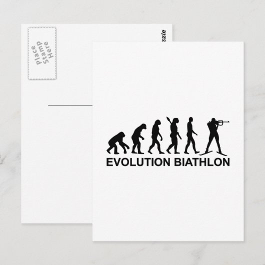 Evolution Biathlon Ski Briefkaart (Voorkant / Achterkant)