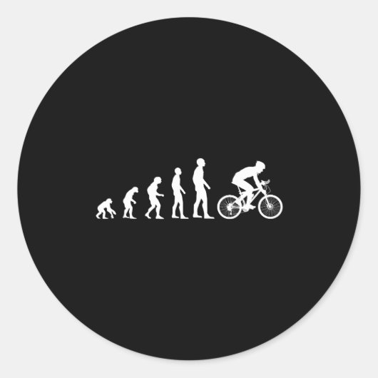 Evolution Bike Man Humour Cyclist Funny Ronde Sticker (Voorkant)