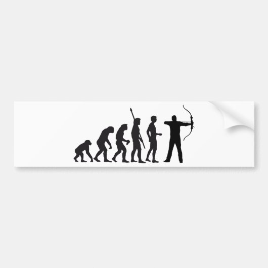 evolution bow and arrow bumpersticker (Voorkant)