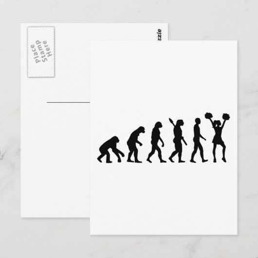 Evolution Cheerleader Briefkaart (Voorkant / Achterkant)