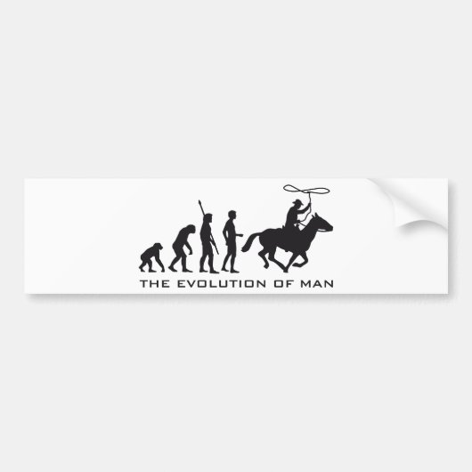 evolution cowboy bumpersticker (Voorkant)