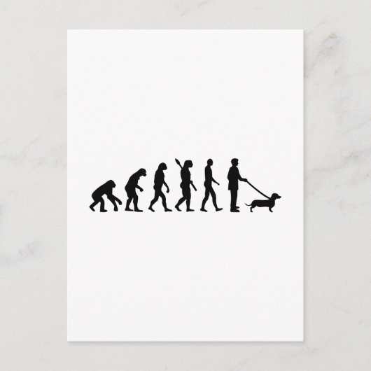 Evolution Dachshund Briefkaart (Voorkant)