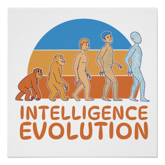 Evolution der menschlichen Intelligenz Perfect Poster (Voorkant)