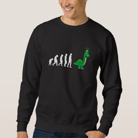 Evolution Dinosaur Dino St Patricks Day Trui (Voorkant)