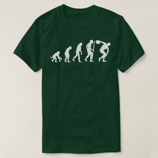 Evolution discus gooien Discobolus discuswerper T-shirt (Design voorkant)