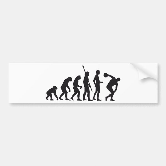 evolution discus thrower bumpersticker (Voorkant)