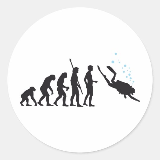 evolution diving ronde sticker (Voorkant)