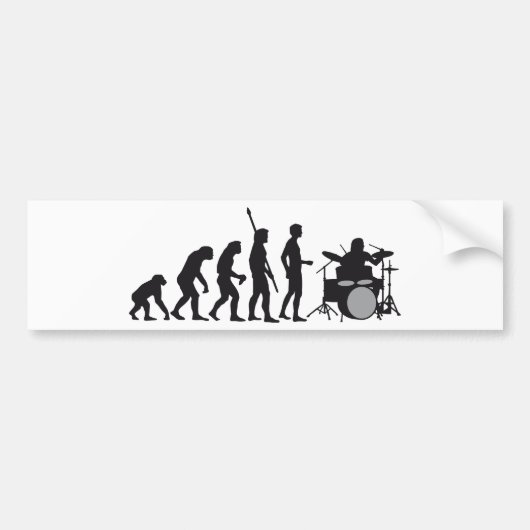 evolution drummer bumpersticker (Voorkant)