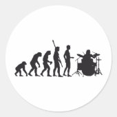 evolution drummer ronde sticker (Voorkant)