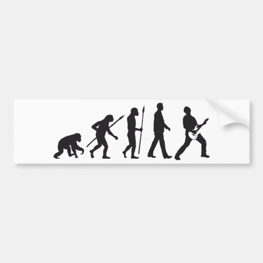 evolution e-guitar rock bumpersticker (Voorkant)