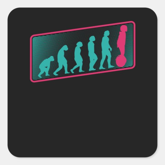 Evolution E Unicycle EUC Monowheel Vierkante Sticker (Voorkant)