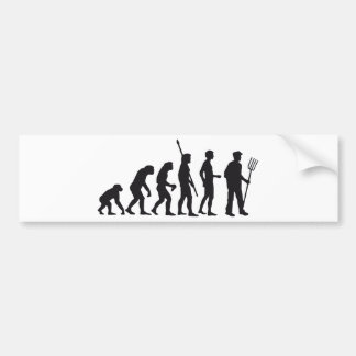 evolution farmer bumpersticker