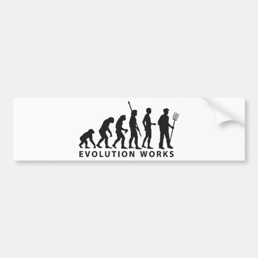evolution farmer bumpersticker (Voorkant)