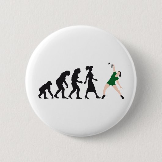 evolution female badminton player ronde button 5,7 cm (Voorkant)