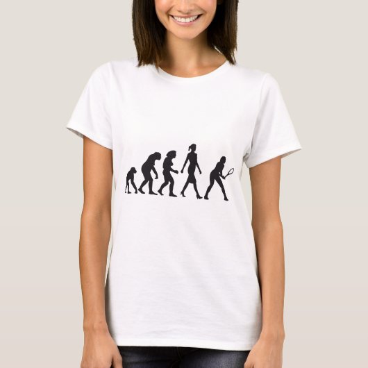 evolution female tennis player t-shirt (Voorkant)