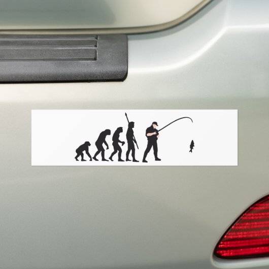 evolution fishing bumpersticker (Op auto)