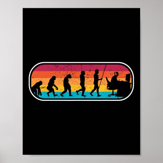 Evolution Gamer Computer Freak Geek Nerd Pc Game  Poster (Voorkant)