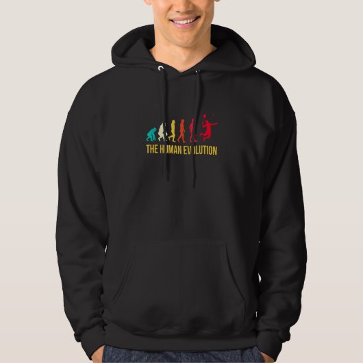 Evolution Grafisch Badminton Speler Shuttle Spo Hoodie (Voorkant)