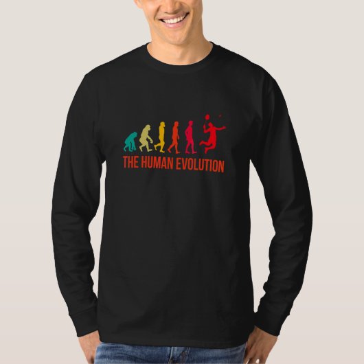 Evolution Grafisch Badminton Speler Shuttle Spo T-shirt (Voorkant)