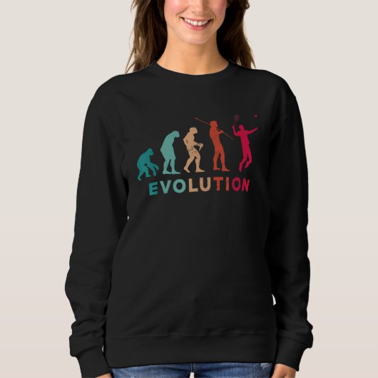 Evolution Grafische Badmintonspeler Shuttle Spo Trui (Voorkant)