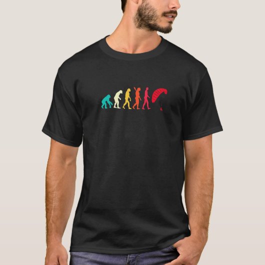 Evolution Grafische Paragliding Paraglider Scherms T-shirt (Voorkant)