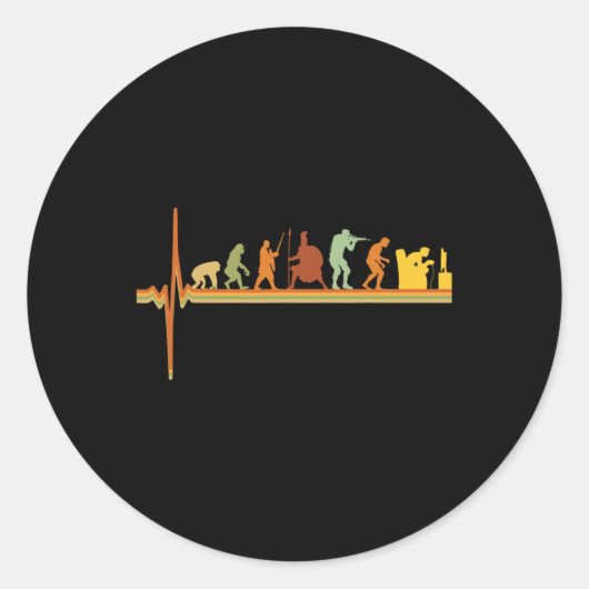 Evolution - Grappige Retro Video Game Console Game Ronde Sticker (Voorkant)