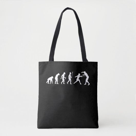 Evolution Hobby Sport Fencing Humor Tote Bag (Voorkant)