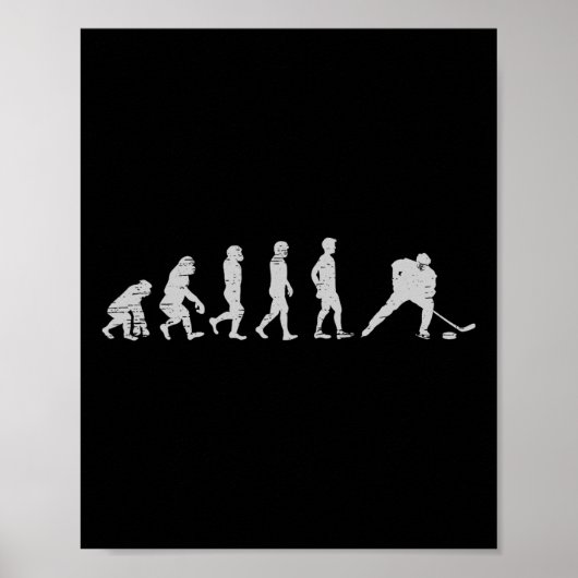 Evolution Hockey Speler Puck Net Doel Doelman D Poster (Voorkant)