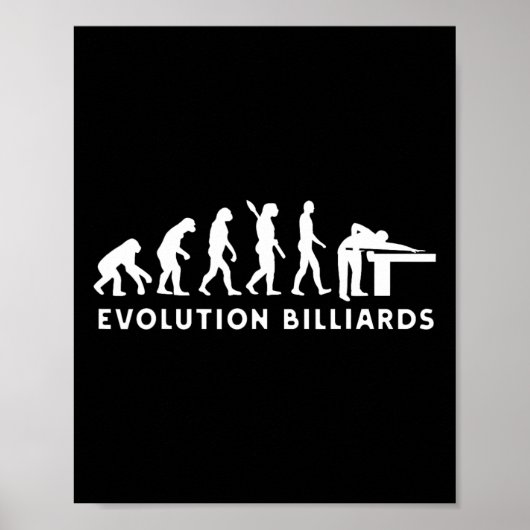 Evolution Menselijke Biljart Heren spelen Billia Poster (Voorkant)