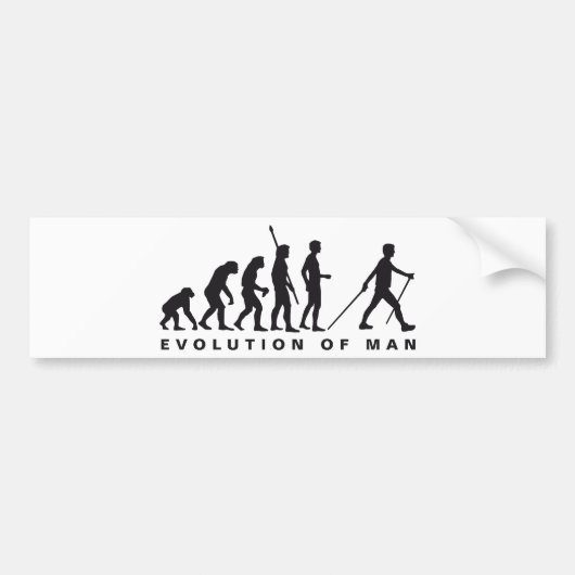 evolution nordic walking bumpersticker (Voorkant)
