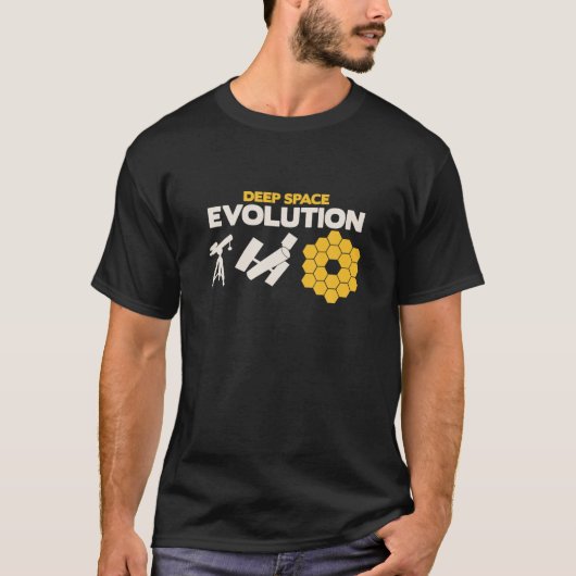 Evolution Of Astronomy Telescopes James Webb Space T-shirt (Voorkant)