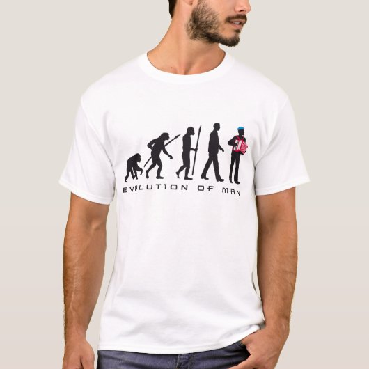 evolution of man accordion player sailor t-shirt (Voorkant)