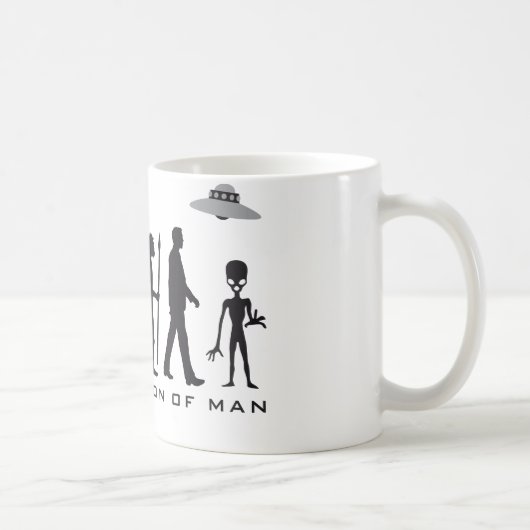 evolution of man alien koffiemok (Rechts)