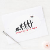 evolution of man controlling drone ovale sticker (Envelop)