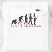 evolution of man controlling drone rechthoekige sticker (Tas)