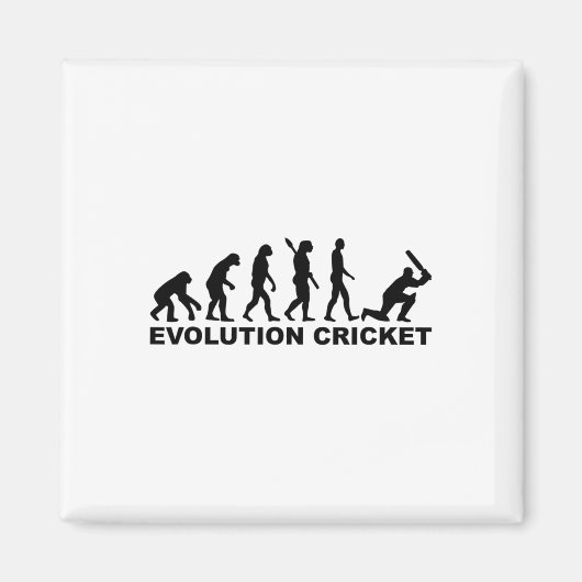 Evolution Of Man Cricket T-shirt Magneet (Voorkant)